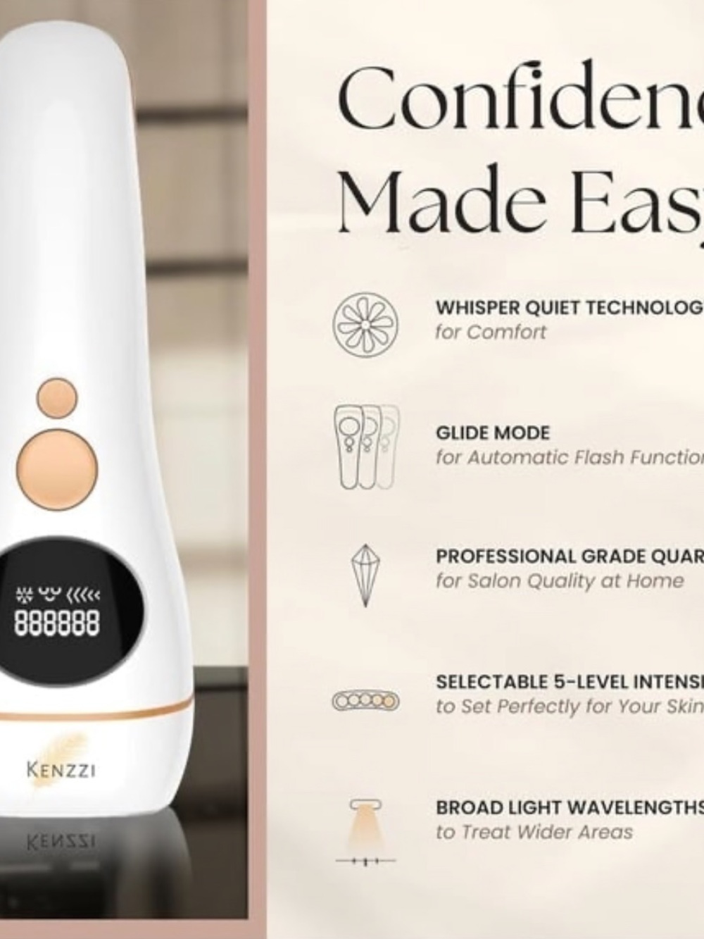 Kenzzi IPL PRO at Home Laser Hair Removal Device for Whole Body FACTORY SEALED